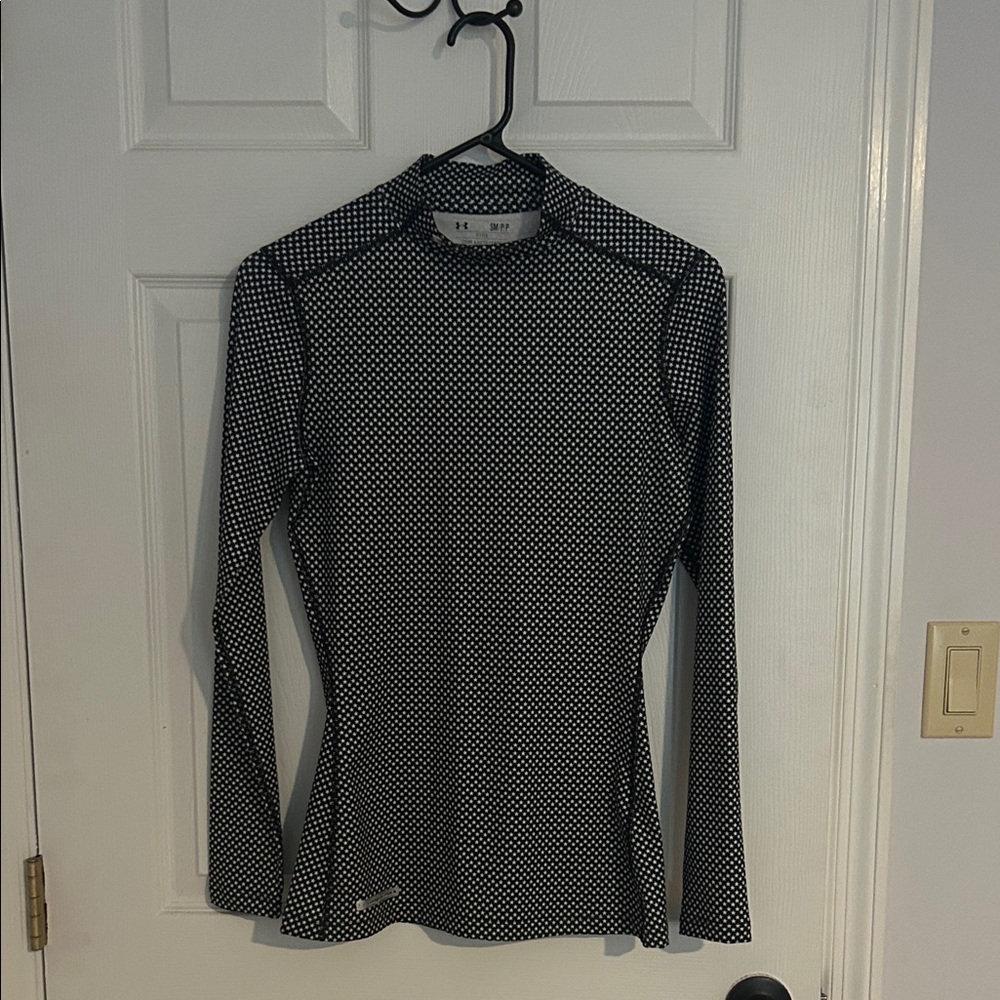 Under Armour Women’s Navy and White Star Patterned Coldgear Long Sleeve Top